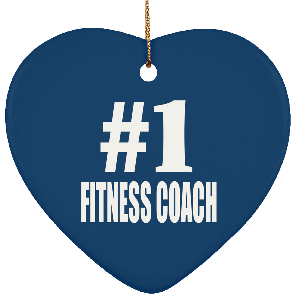 Number One #1 Fitness Coach - Heart Ornament