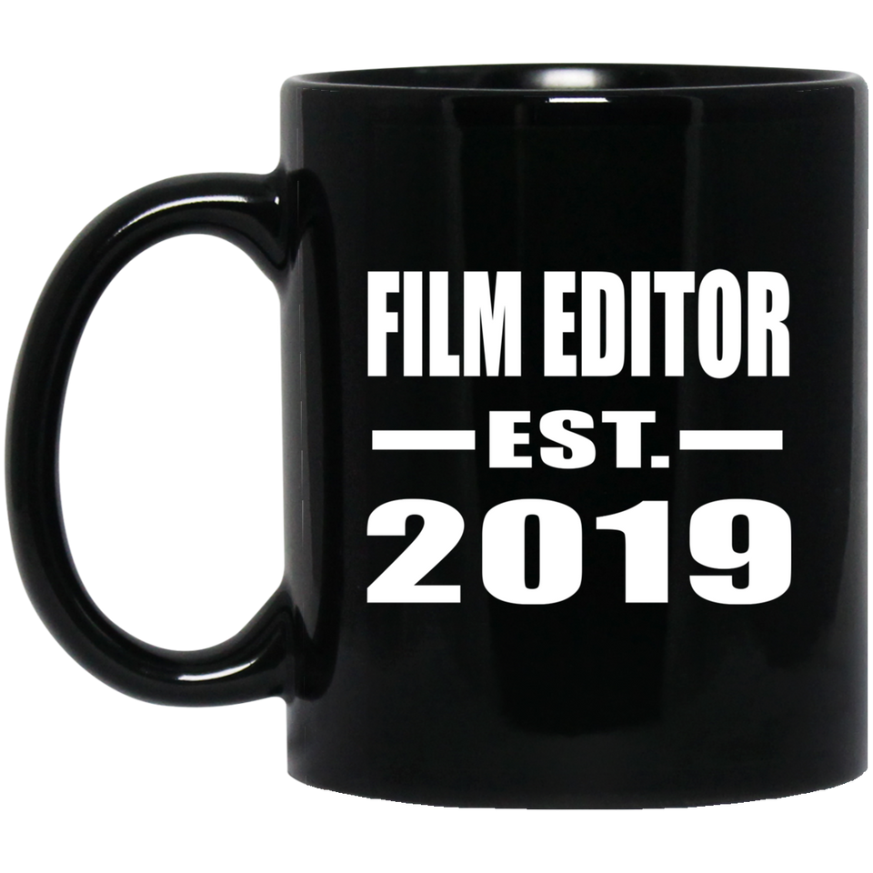 Film Editor Established EST. 2019 - 11oz Coffee Mug Black