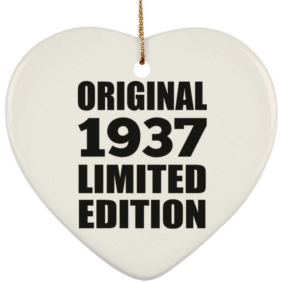 87th Birthday Original 1937 Limited Edition - Heart Ornament