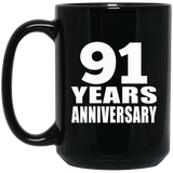91st Anniversary 91 Years - 15 Oz Coffee Mug Black