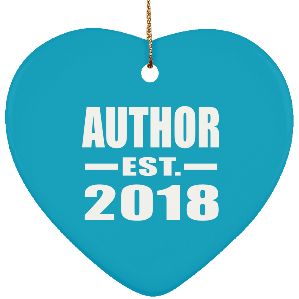 Author Established EST. 2018 - Heart Ornament