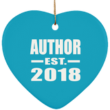 Author Established EST. 2018 - Heart Ornament