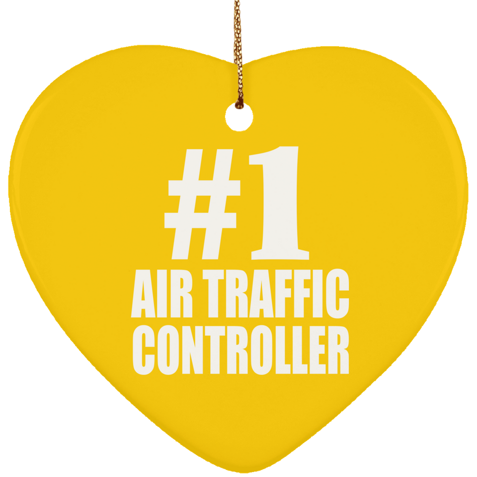 Number One #1 Air Traffic Controller - Heart Ornament