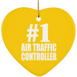Number One #1 Air Traffic Controller - Heart Ornament