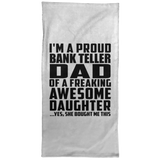 Proud Bank Teller Dad Of Awesome Daughter - Hand Towel