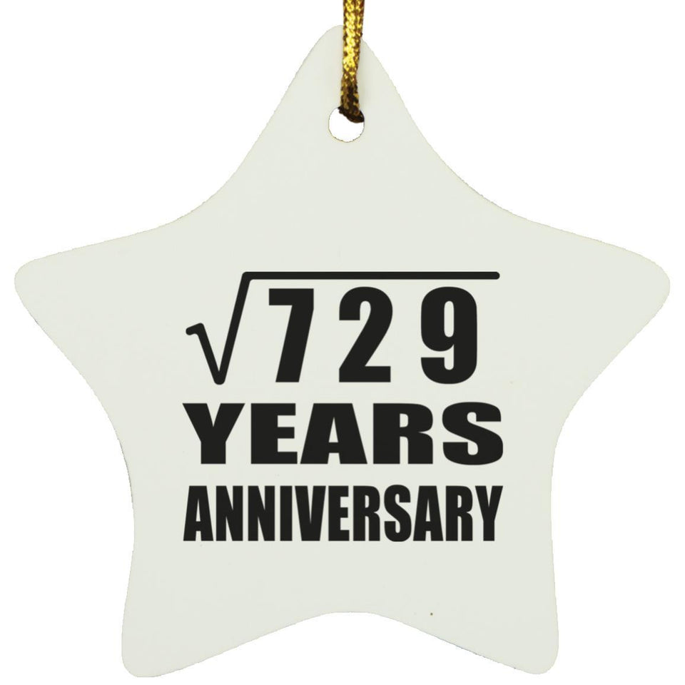 27th Anniversary Square Root of 729 Years Anniversary - Star Ornament