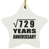 27th Anniversary Square Root of 729 Years Anniversary - Star Ornament