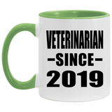 Veterinarian Since 2019 - 11oz Accent Mug Green