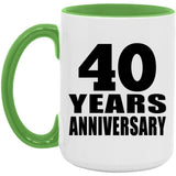 40th Anniversary 40 Years Anniversary - 15oz Accent Mug Green