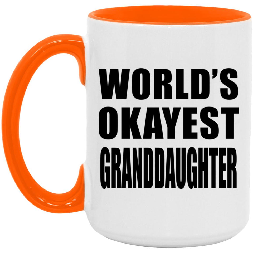 World's Okayest Granddaughter - 15oz Accent Mug Orange