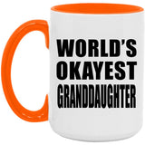 World's Okayest Granddaughter - 15oz Accent Mug Orange