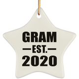 Gram Established EST. 2020 - Star Ornament