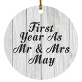 First Year As Mr & Mrs May - Circle Ornament F
