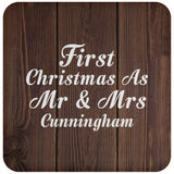 First Christmas As Mr & Mrs Cunningham - Drink Coaster D