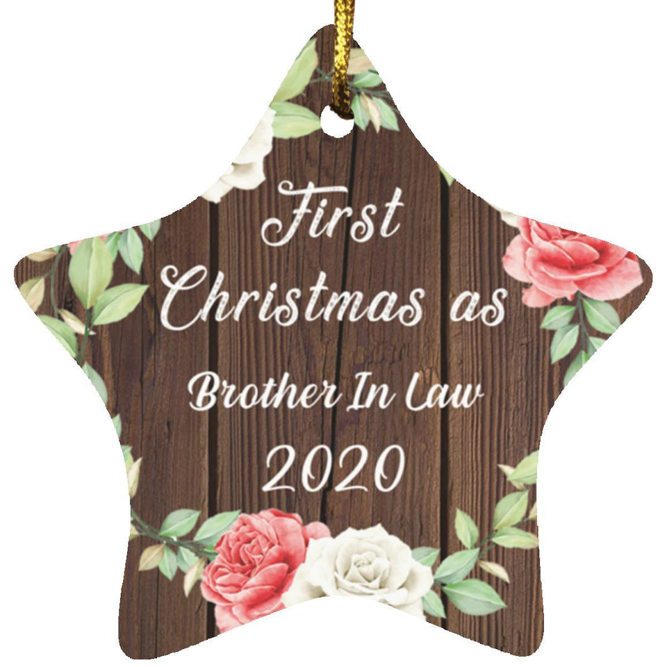 First Christmas As Brother In Law 2020 - Star Ornament A