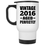 8th Birthday Vintage 2016 Aged Perfectly - White Travel Mug