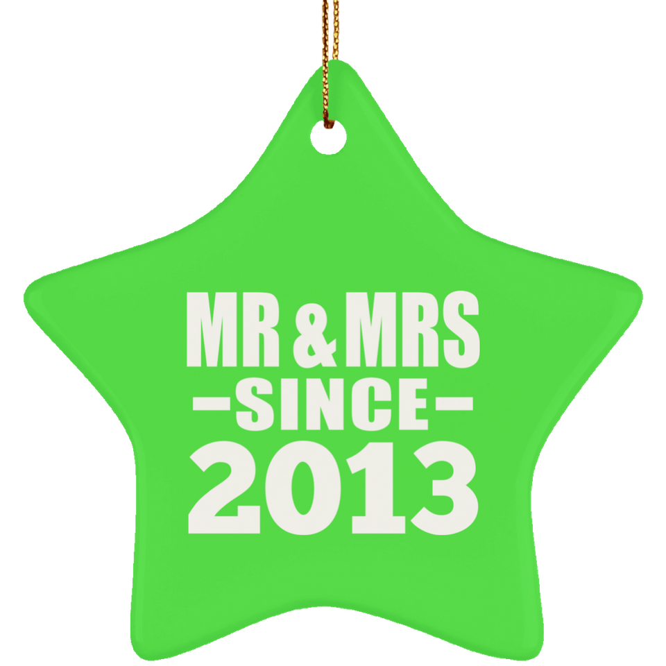 11th Anniversary Mr & Mrs Since 2013 - Star Ornament
