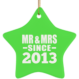 11th Anniversary Mr & Mrs Since 2013 - Star Ornament