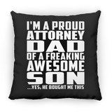 Proud Attorney Dad Of Awesome Son - Throw Pillow Black