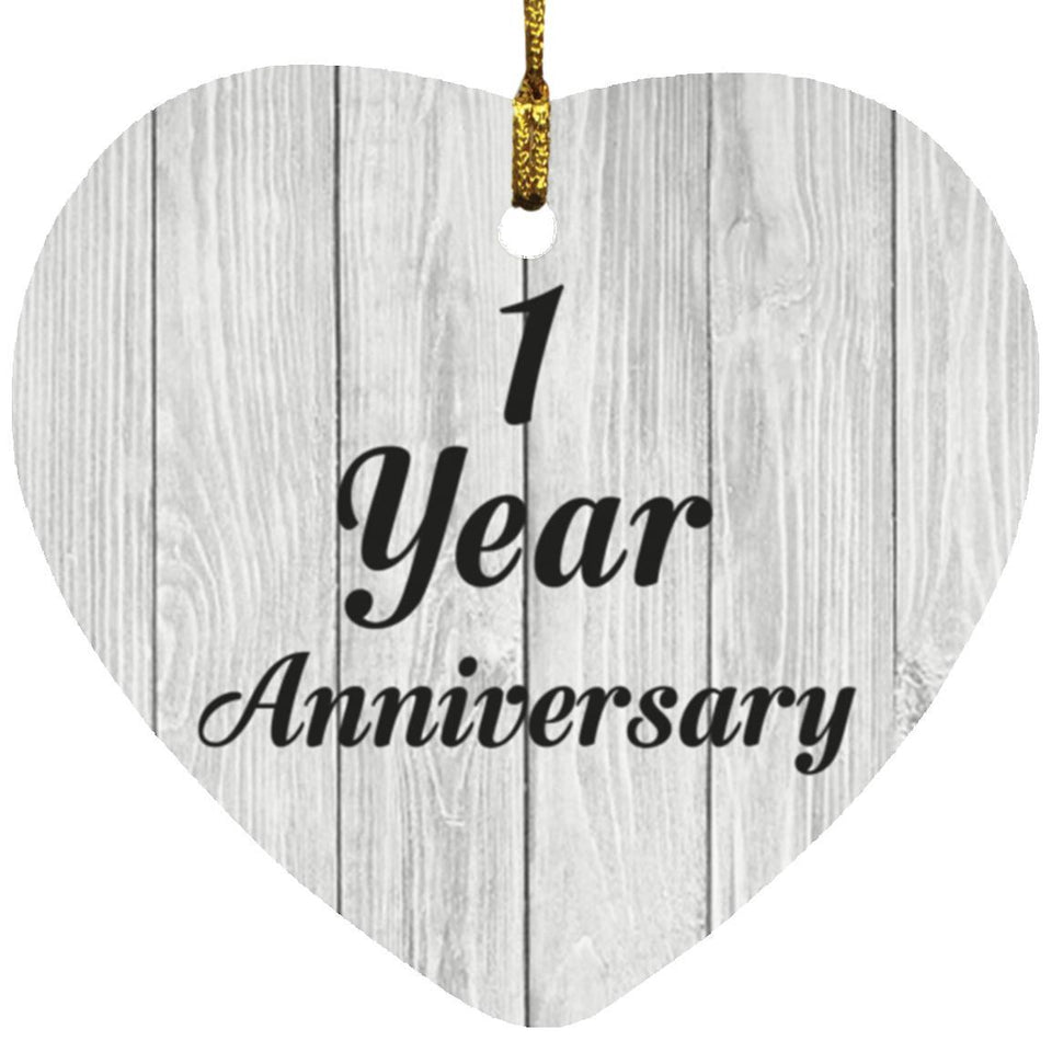 1st Anniversary 1 Year Anniversary - Heart Ornament F