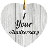 1st Anniversary 1 Year Anniversary - Heart Ornament F
