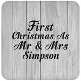 First Christmas As Mr & Mrs Simpson - Drink Coaster F