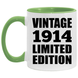 110th Birthday Vintage 1914 Limited Edition - 11oz Accent Mug Green