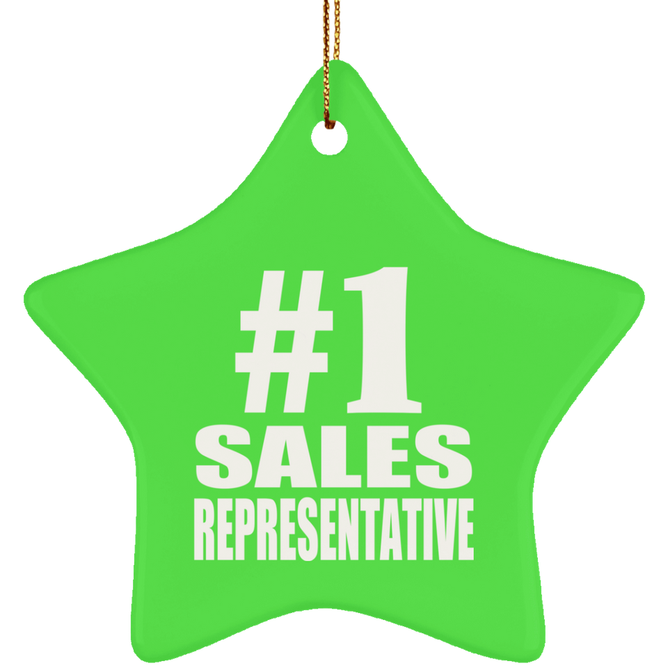 Number One #1 Sales Representative - Star Ornament
