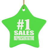 Number One #1 Sales Representative - Star Ornament