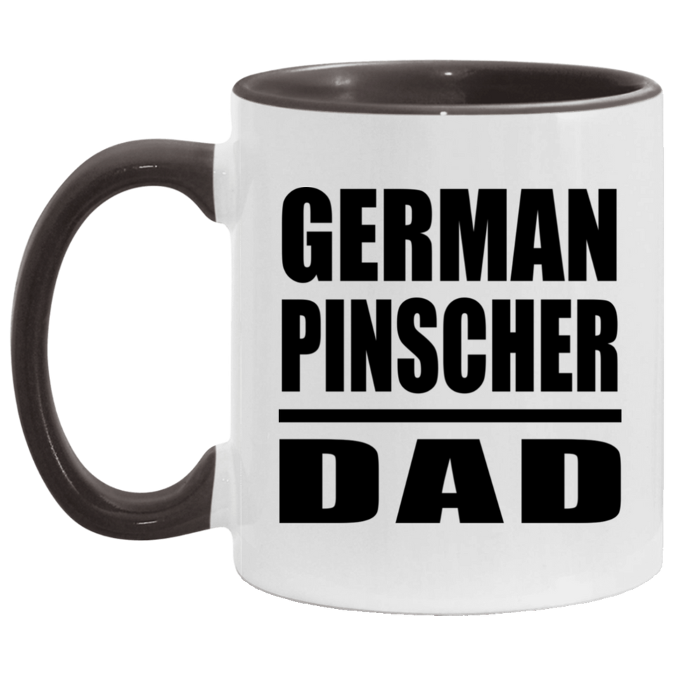 German Pinscher Dad - 11oz Accent Mug Black