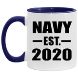 Navy Established EST. 2020 - 11oz Accent Mug Purple