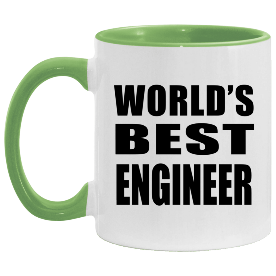 World's Best Engineer - 11oz Accent Mug Green