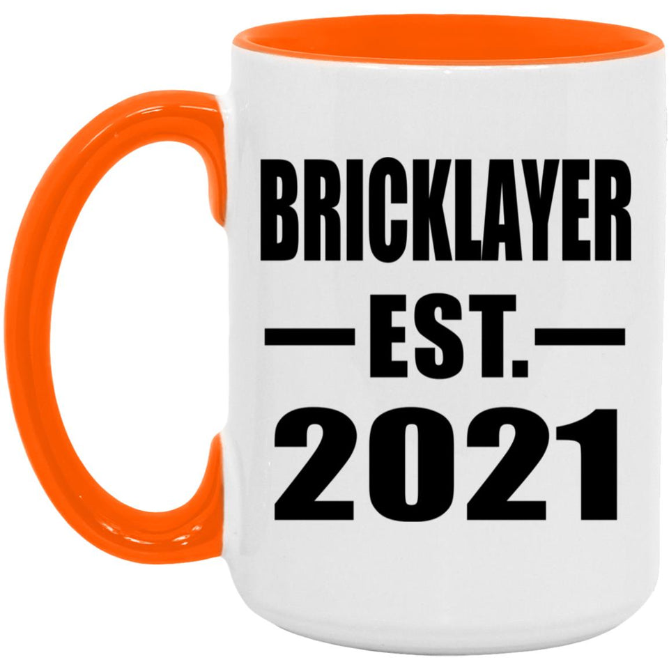 Bricklayer Established EST. 2021 - 15oz Accent Mug Orange