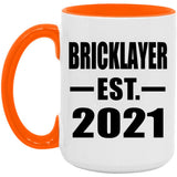Bricklayer Established EST. 2021 - 15oz Accent Mug Orange