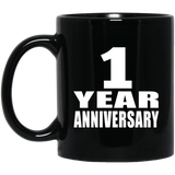 1st Anniversary 1 Year - 11 Oz Coffee Mug Black