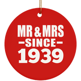 85th Anniversary Mr & Mrs Since 1939 - Circle Ornament