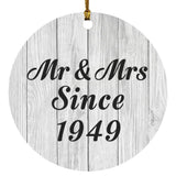 75th Anniversary Mr & Mrs Since 1949 - Circle Ornament F