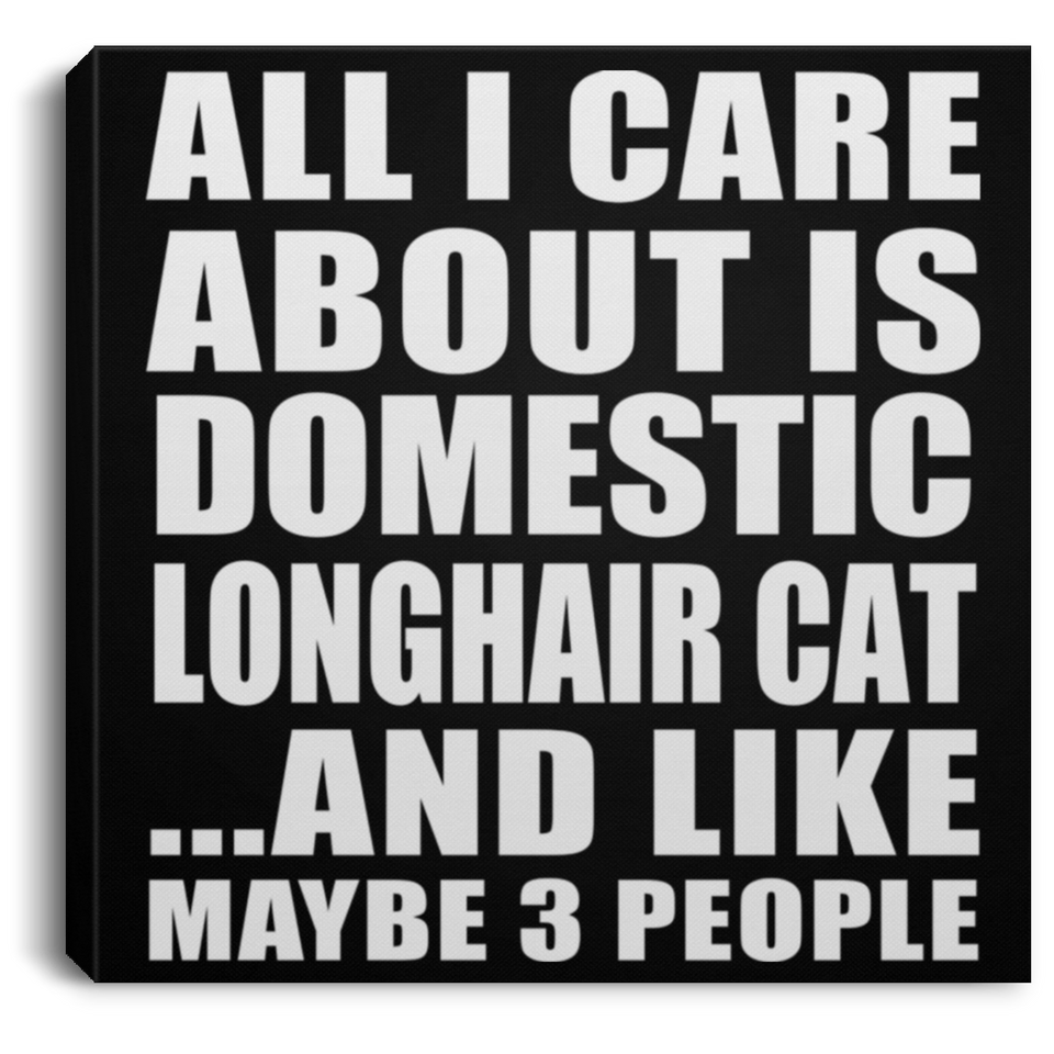 All I Care About Is Domestic Longhair Cat - Canvas Square