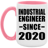 Industrial Engineer Since 2020 - 15oz Accent Mug Pink