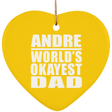 Andre World's Okayest Dad - Heart Ornament