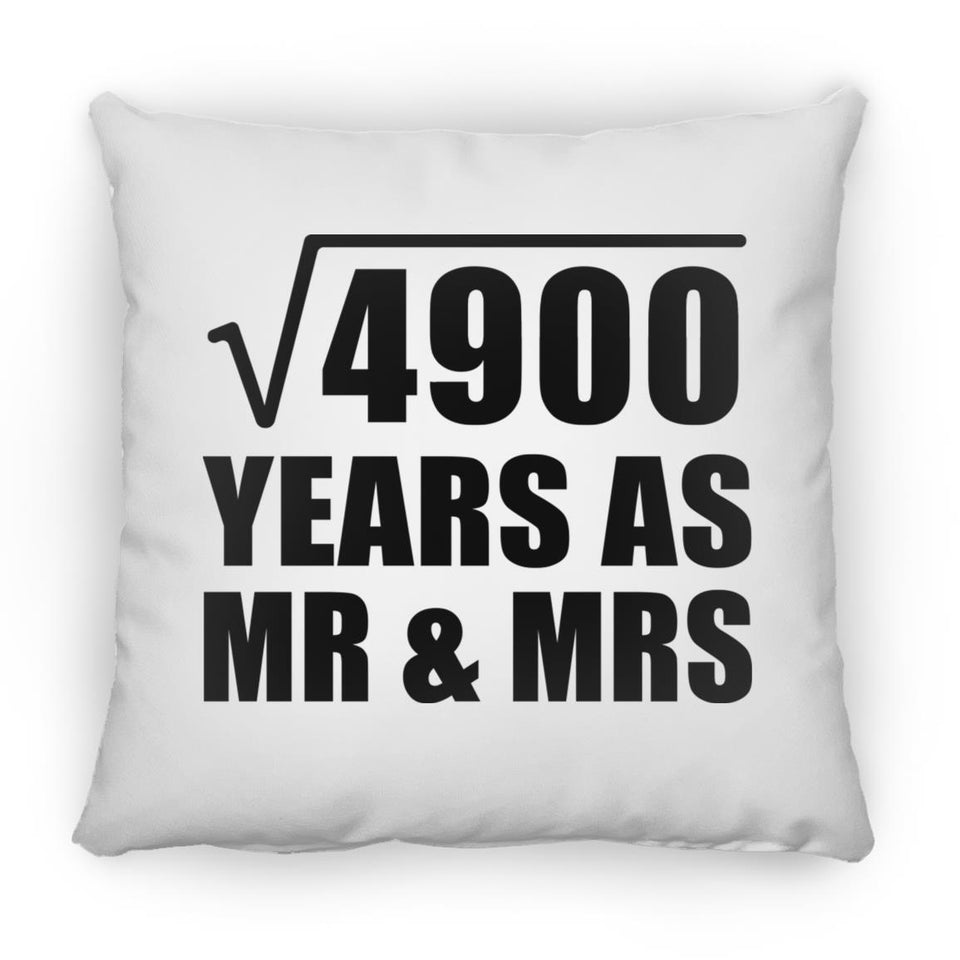 70th Anniversary Square Root of 4900 Years As Mr & Mrs - Throw Pillow