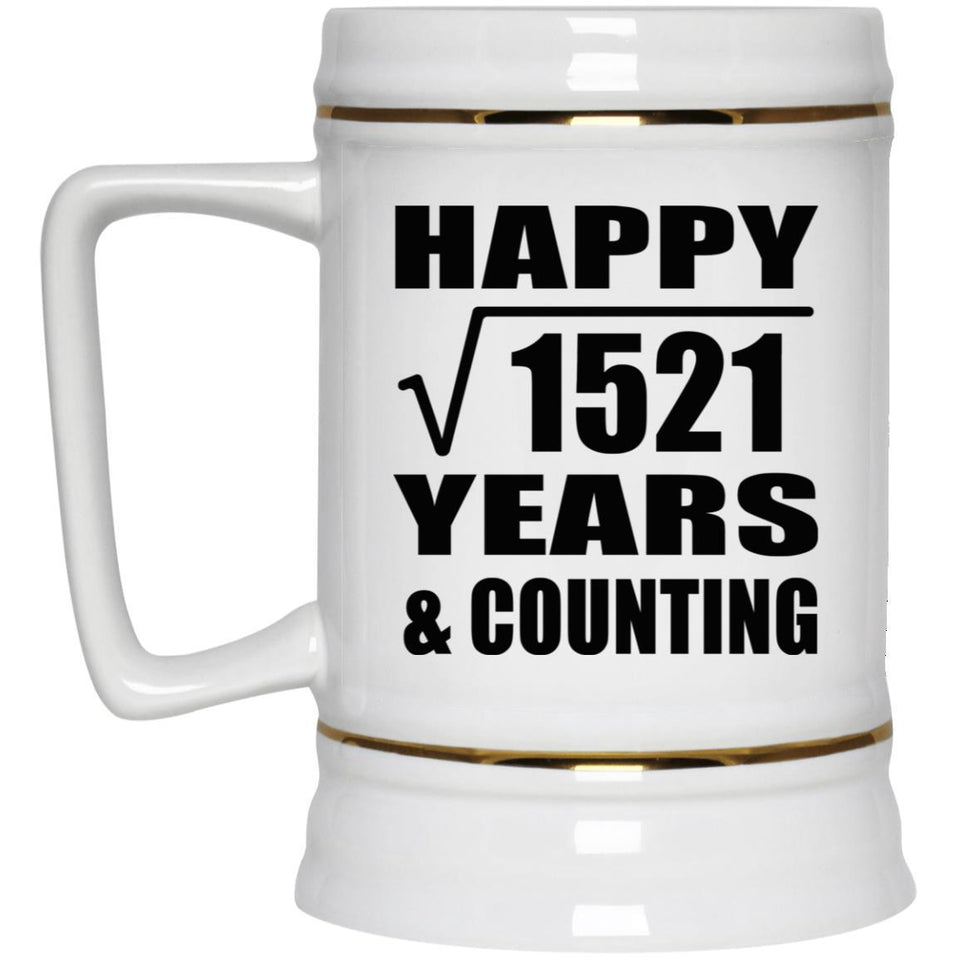 Happy 39th Anniversary Square Root of 1521 Years & Counting - Beer Stein