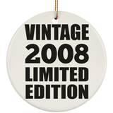 16th Birthday Vintage 2008 Limited Edition - Circle Ornament