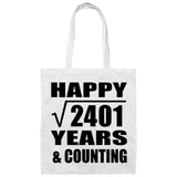 Happy 49th Anniversary Square Root of 2401 Years & Counting - Tote Bag White