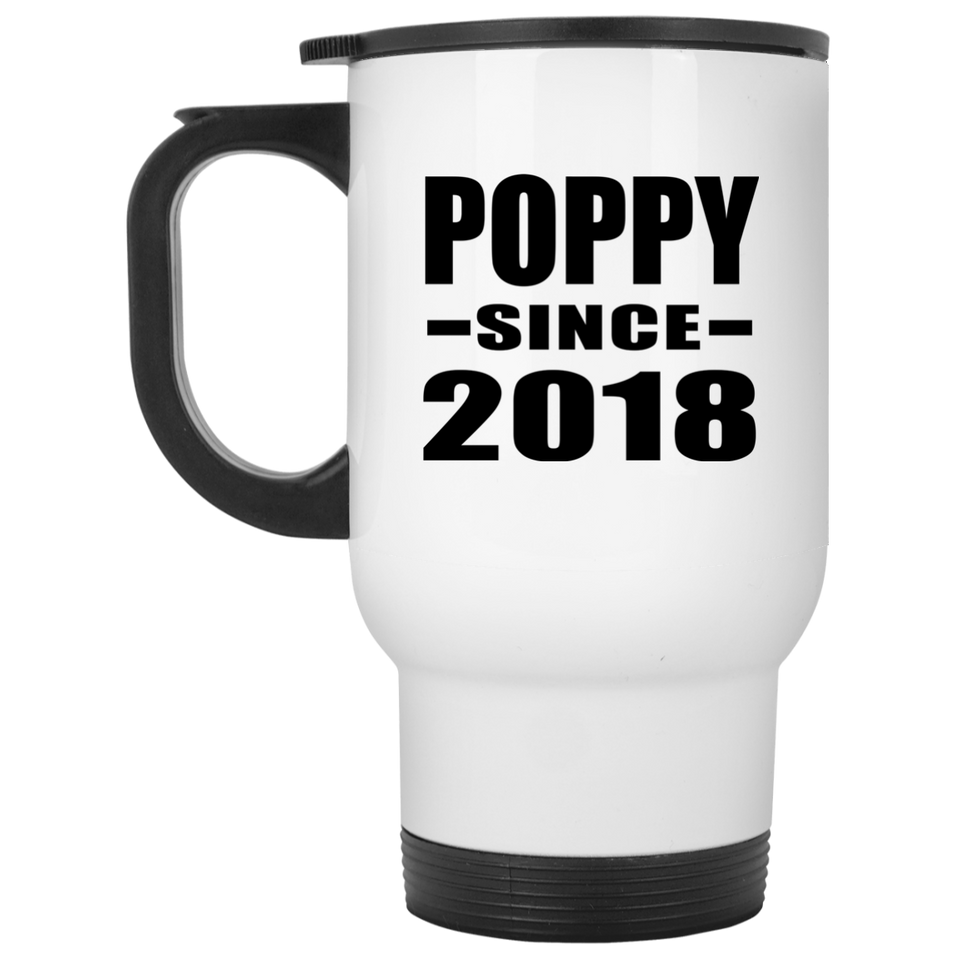 Poppy Since 2018 - White Travel Mug