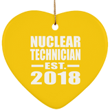 Nuclear Technician Established EST. 2018 - Heart Ornament