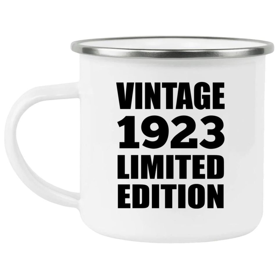 101st Birthday Vintage 1923 Limited Edition - 12oz Camping Mug