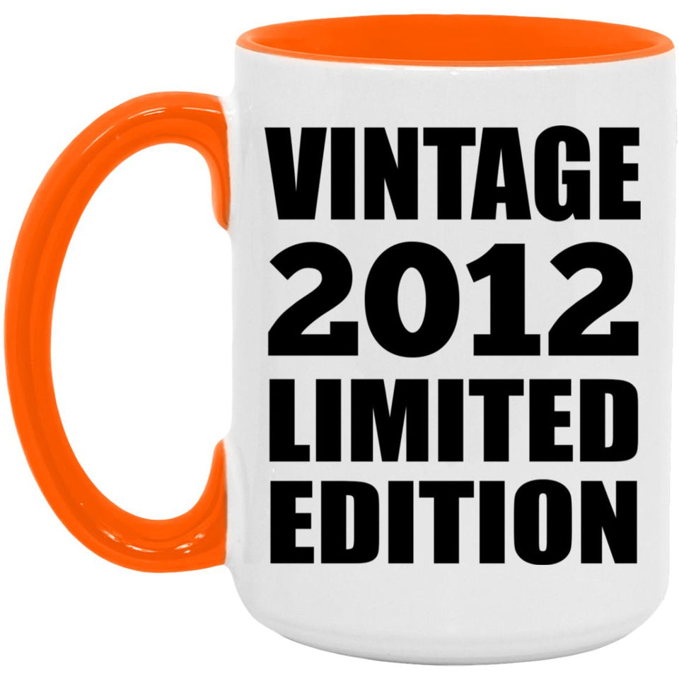 12th Birthday Vintage 2012 Limited Edition - 15oz Accent Mug Orange