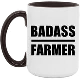 Badass Farmer - 15oz Accent Mug Black