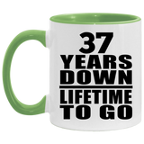 37th Anniversary 37 Years Down Lifetime To Go - 11oz Accent Mug Green